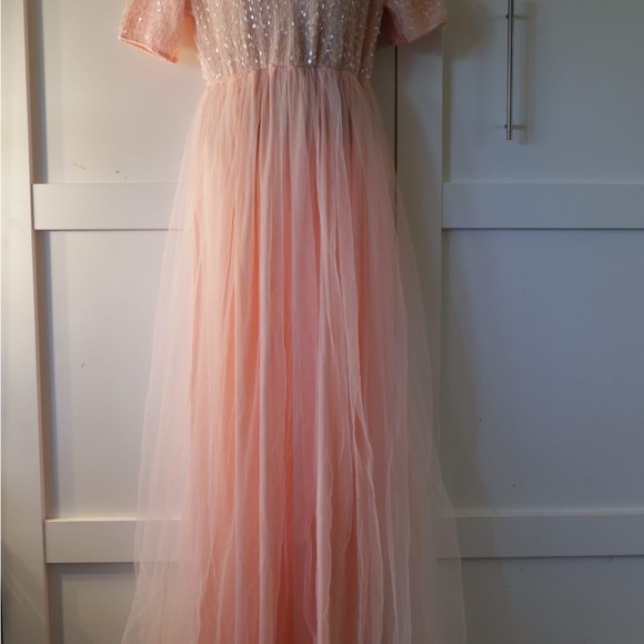 Sparkling Pink woman’s dress petal pink formal gown grad baby shower - Picture 4 of 8